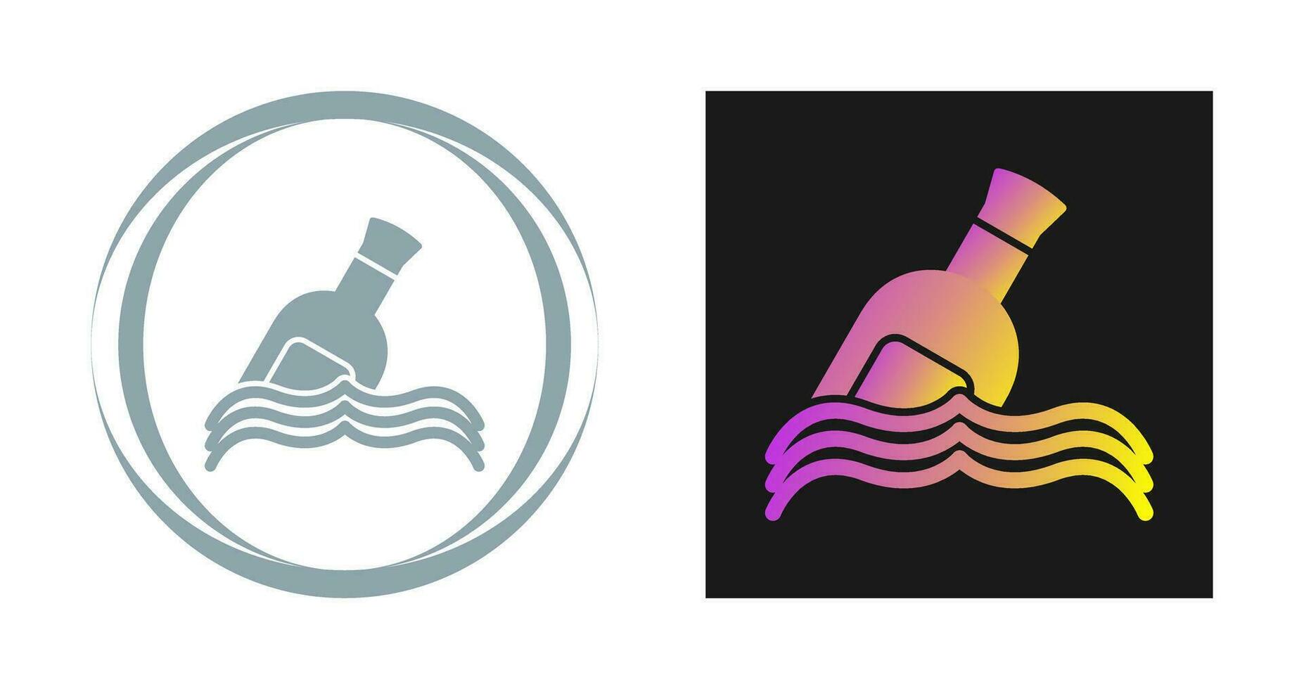 Bottle in Water Vector Icon