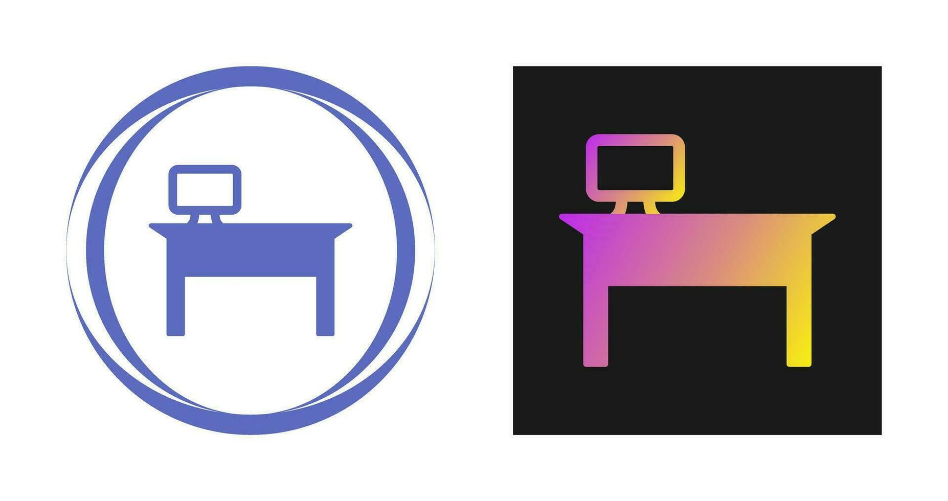 Office Desk Vector Icon