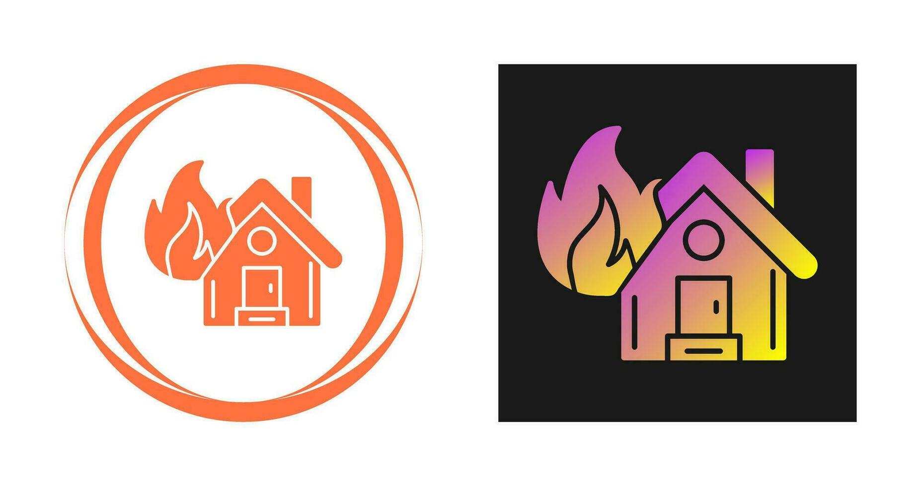 House On Fire Vector Icon