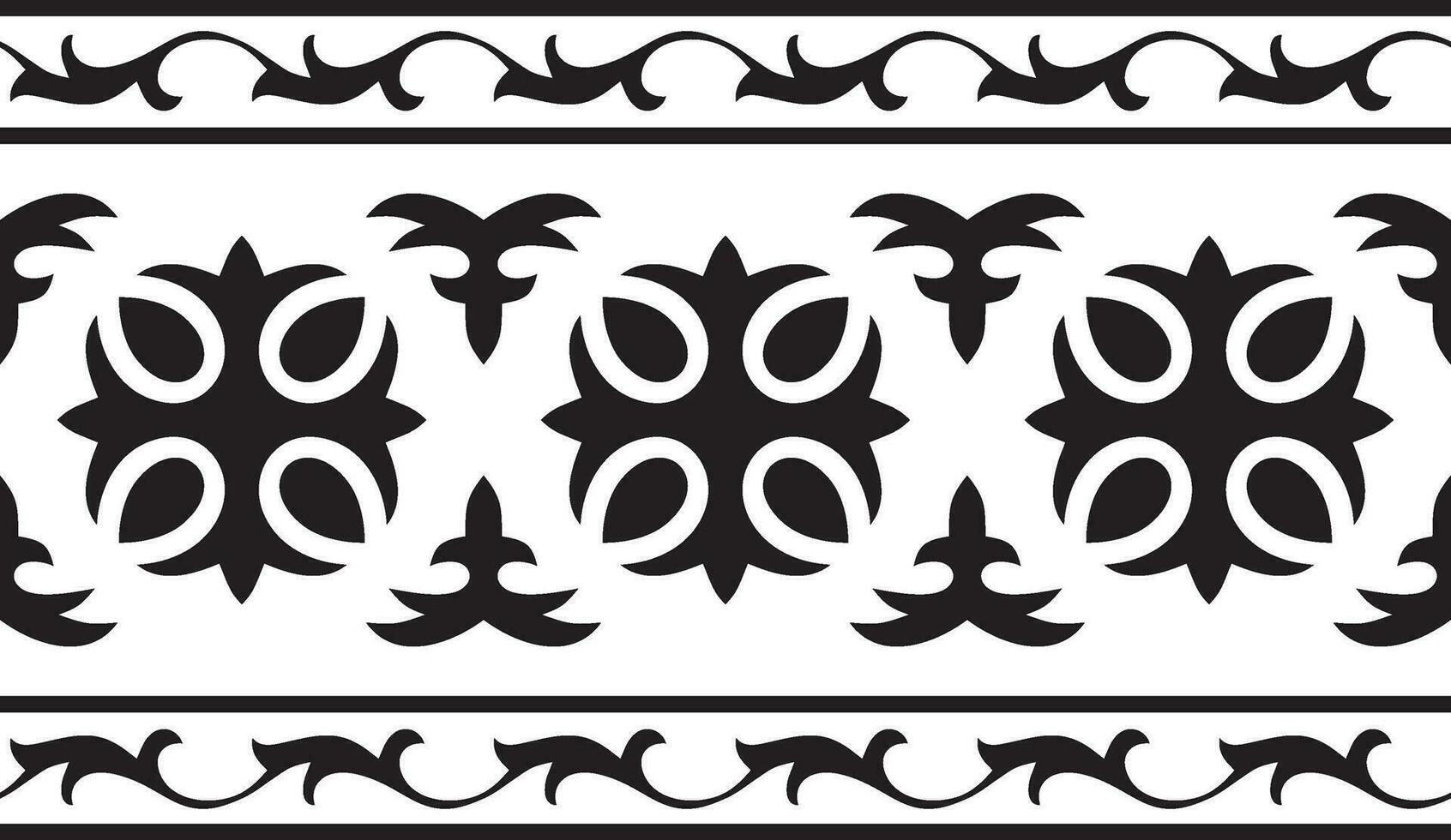 vector negro monocromo sin costura kazakh nacional ornamento. étnico interminable modelo de el pueblos de el genial estepa, .mongoles, kirguís, kalmyks, entierros. marco frontera