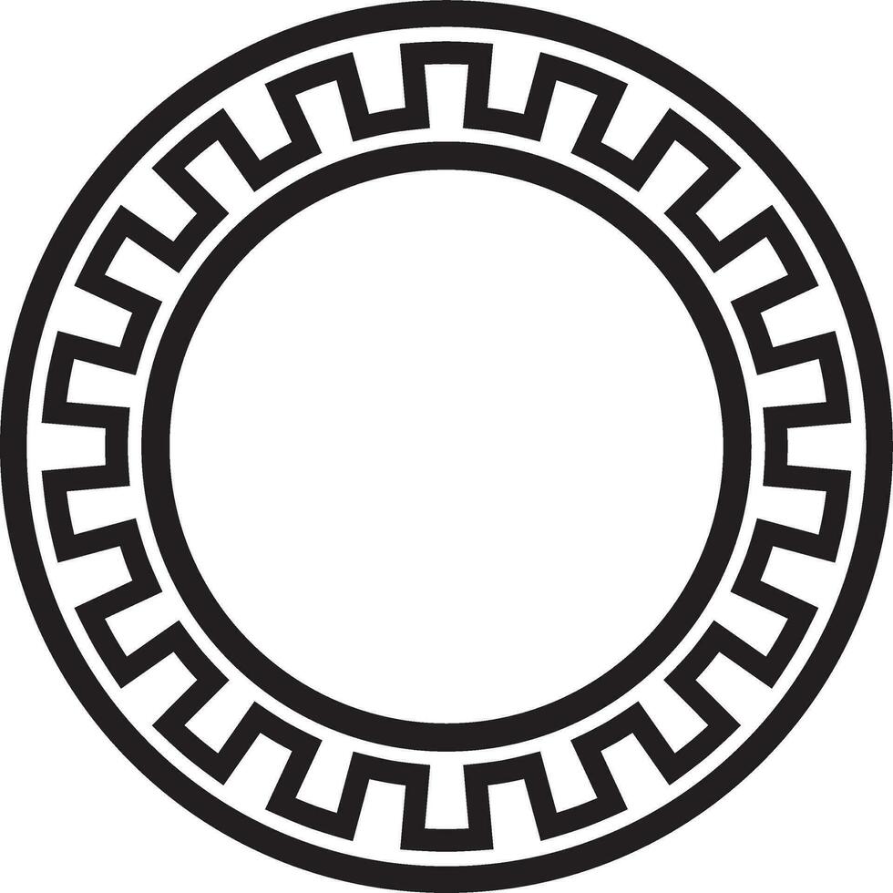 Vector round black monochrome jewish national ornament. Star of David. Semitic folk circle, pattern. Israeli ethnic sign, ring
