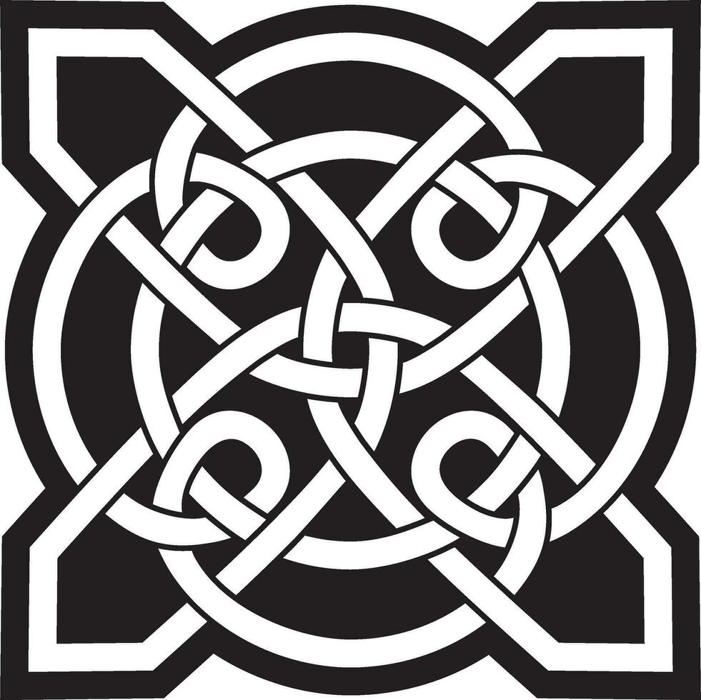 Vector black monochrome Celtic knot. Ornament of ancient European peoples. The sign and symbol of the Irish, Scots, Britons, Franks..