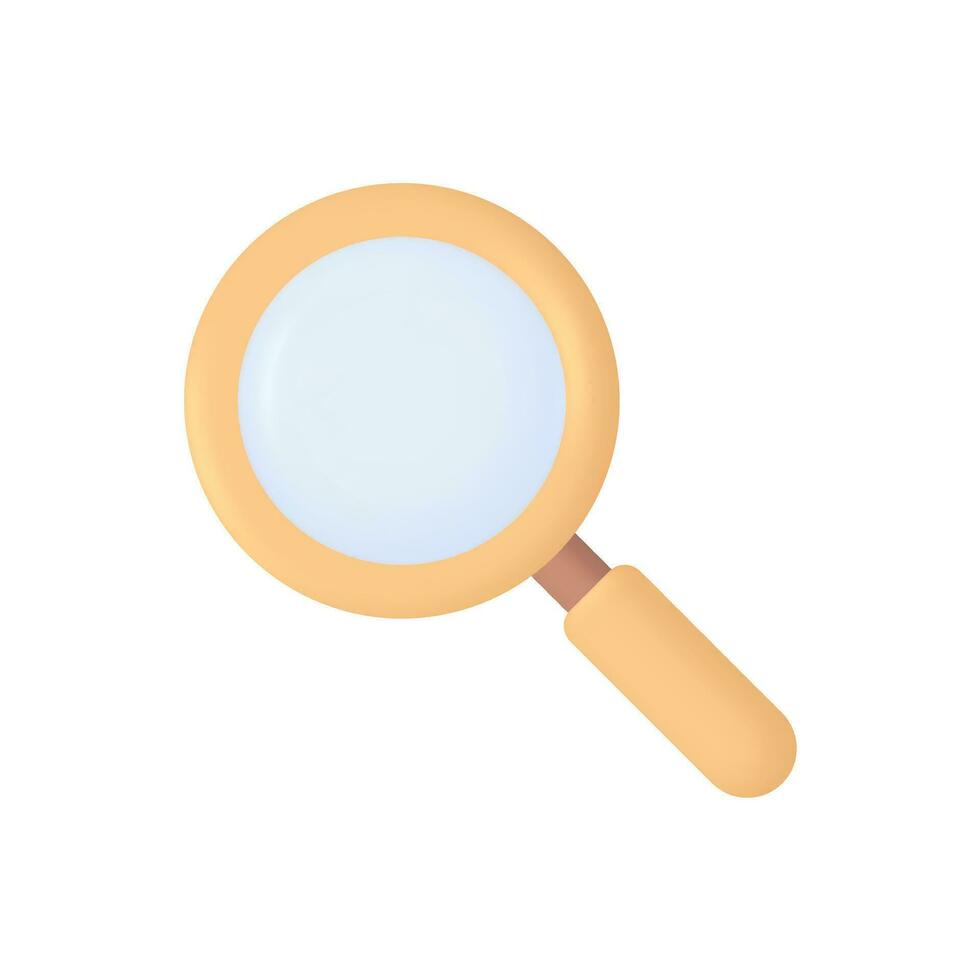3d Realistic Magnifying glass vector illustration
