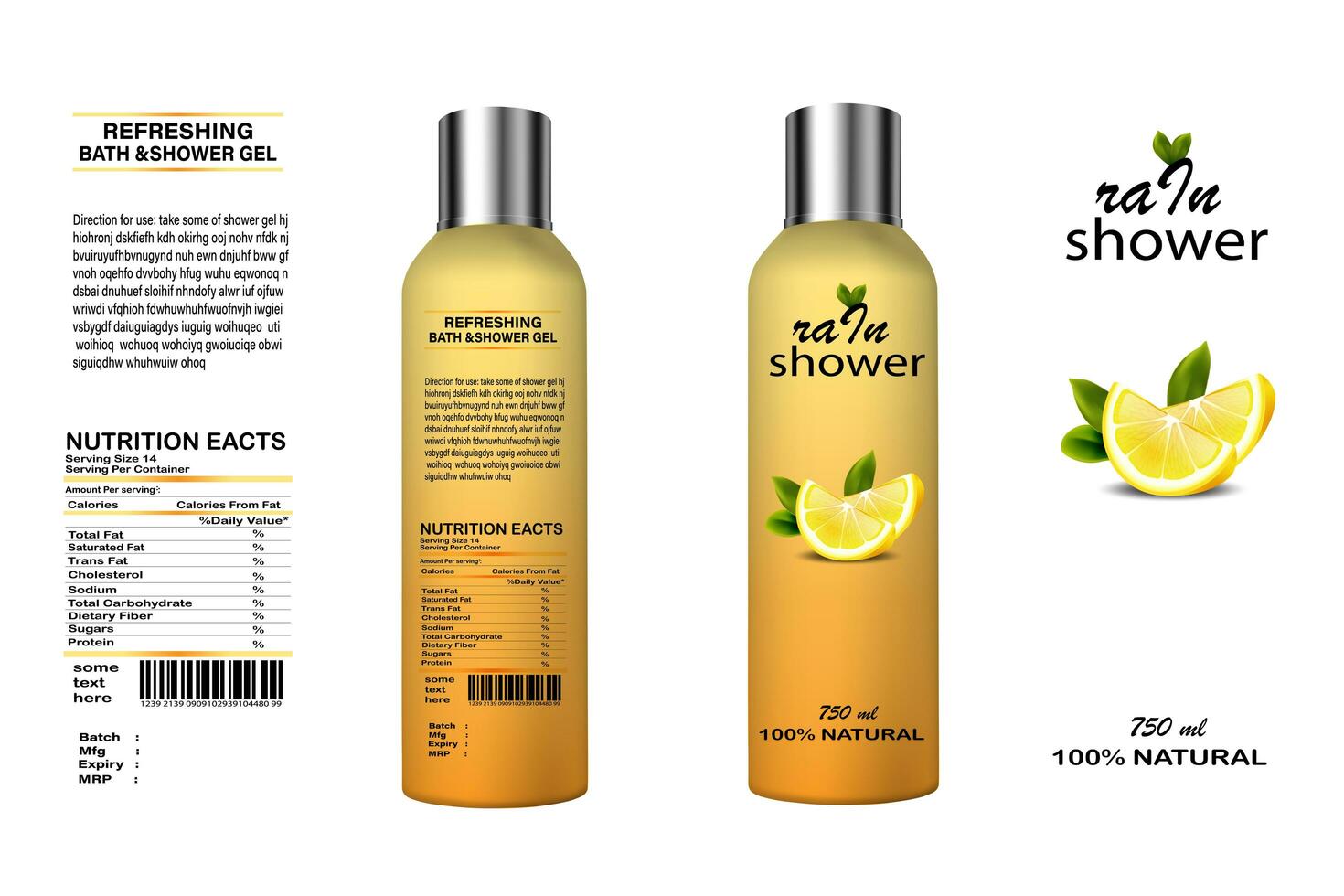 organic lamon product label design photo