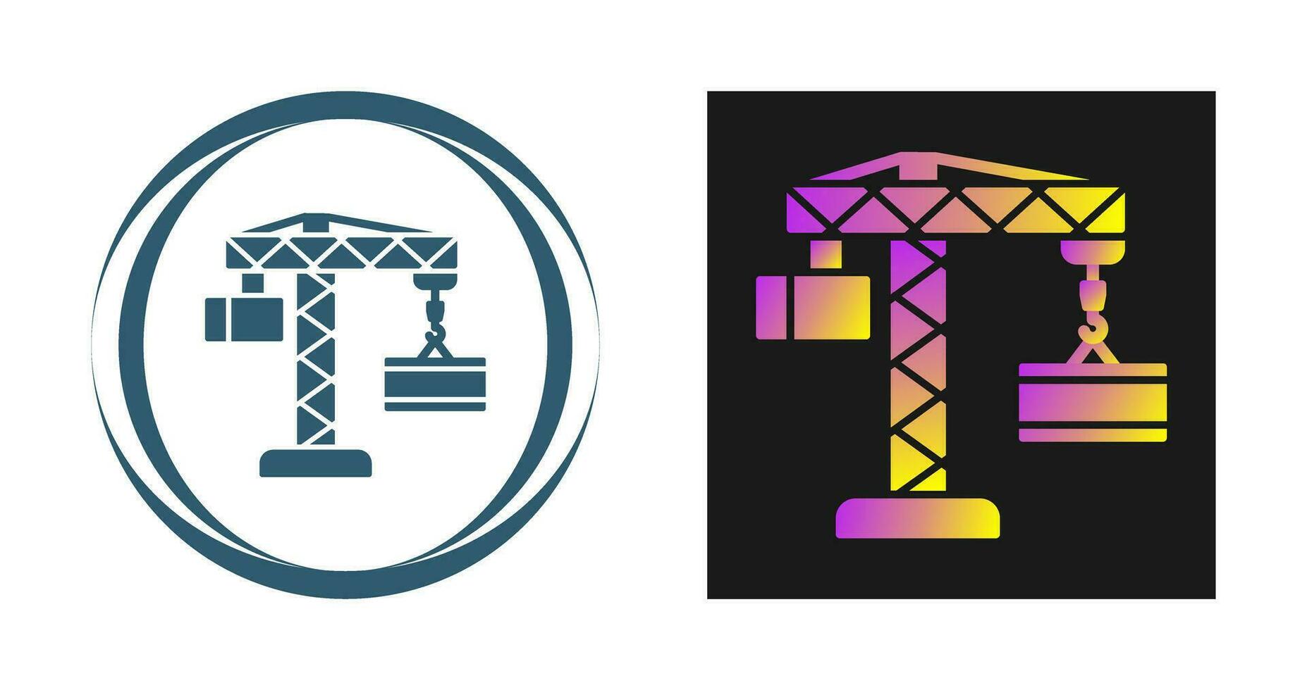 Crane Lifting Vector Icon