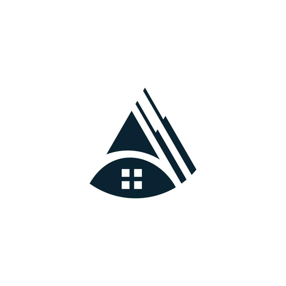 Letter A logo design element vector with house concept
