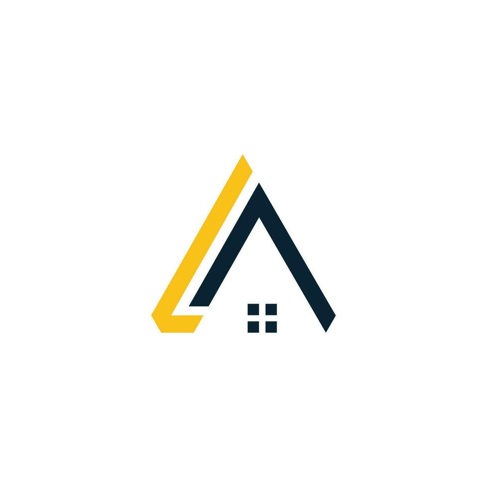 Letter A logo design element vector with house concept