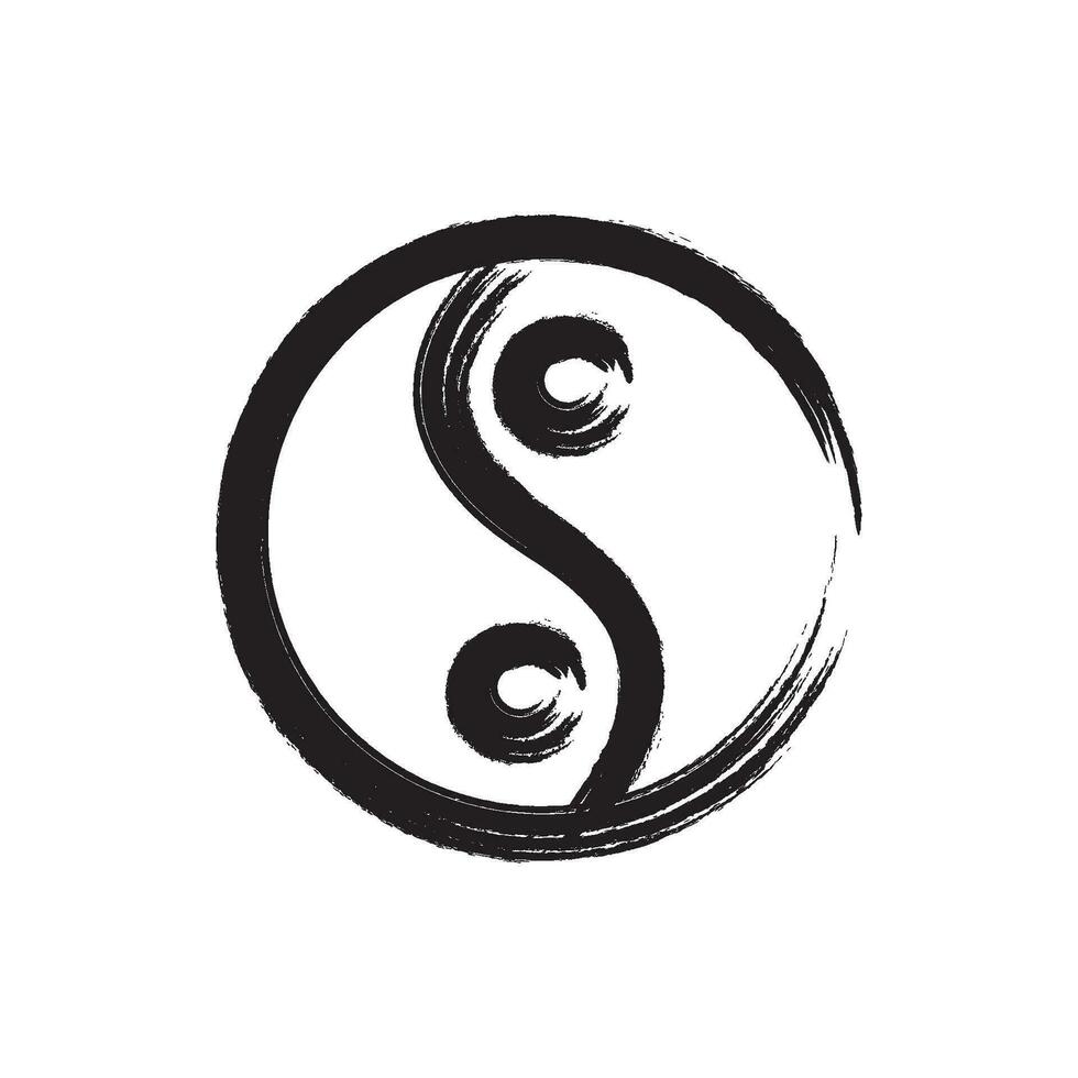 ying yang icon vector