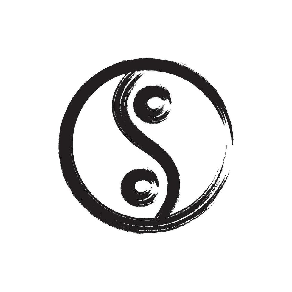 ying yang icono vector