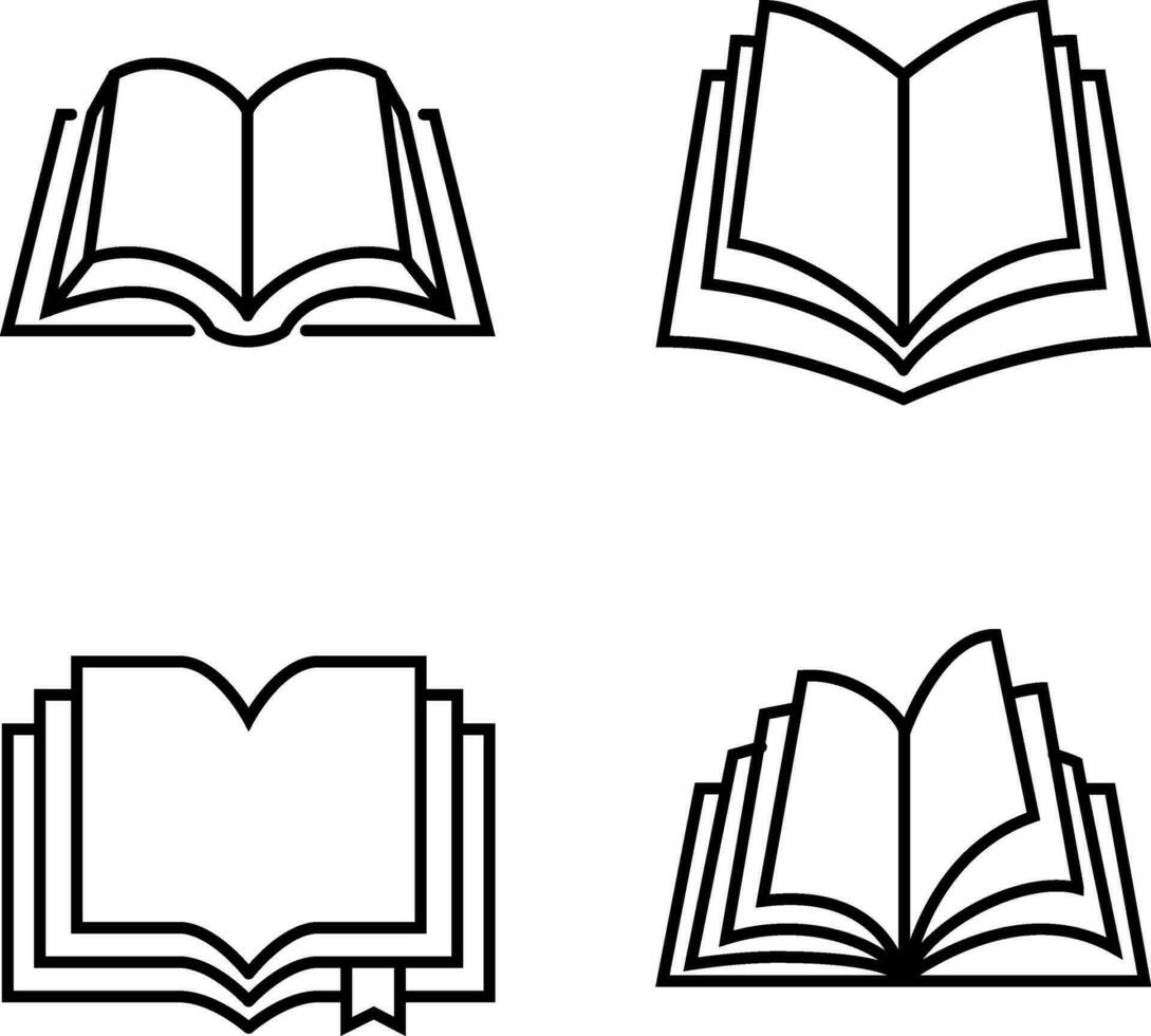 book icon set vector