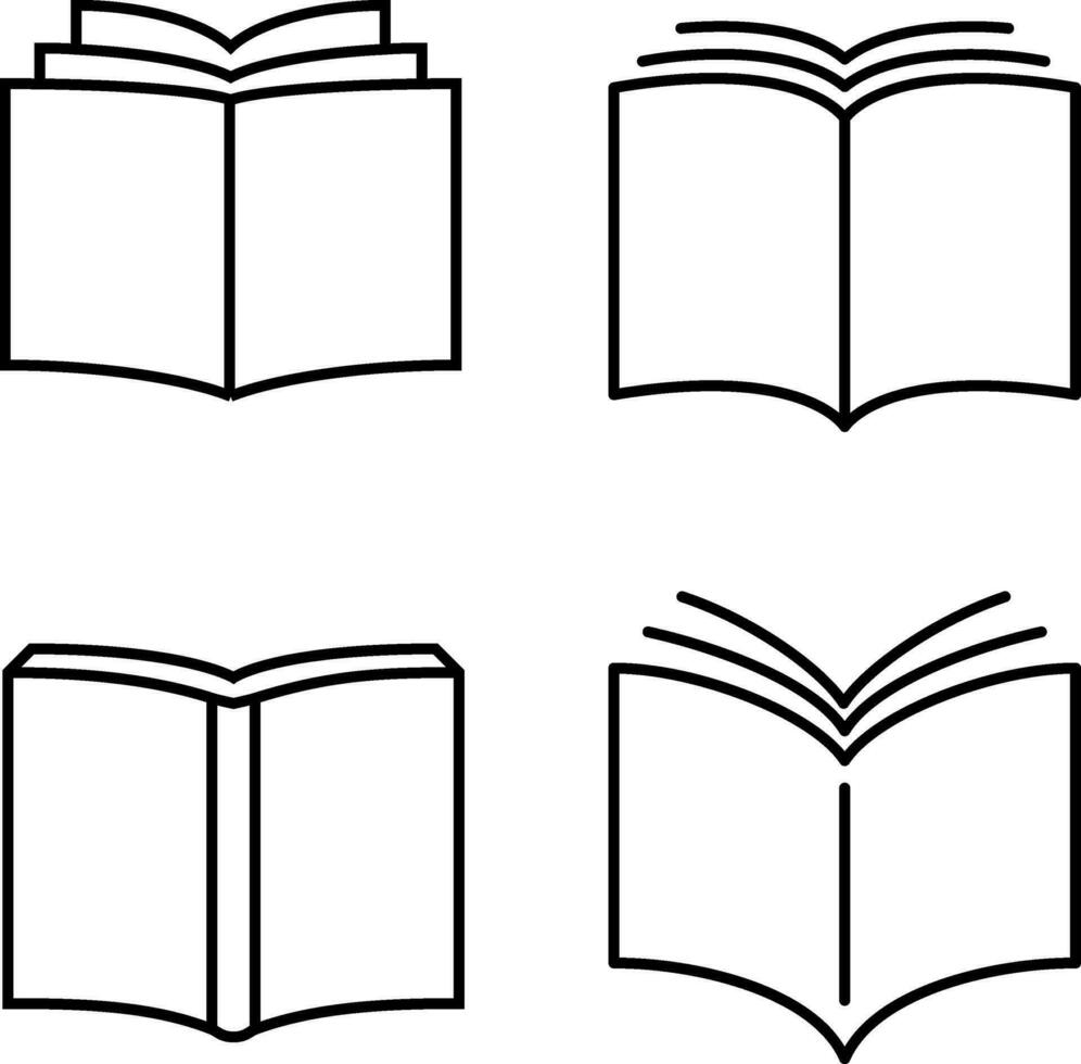 book icon set vector