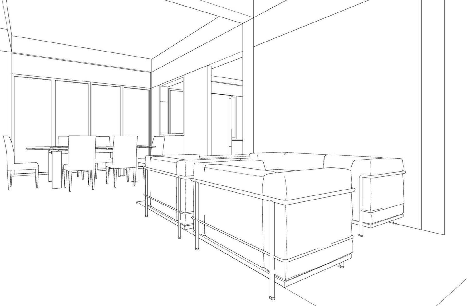 3D illustration of residential project vector
