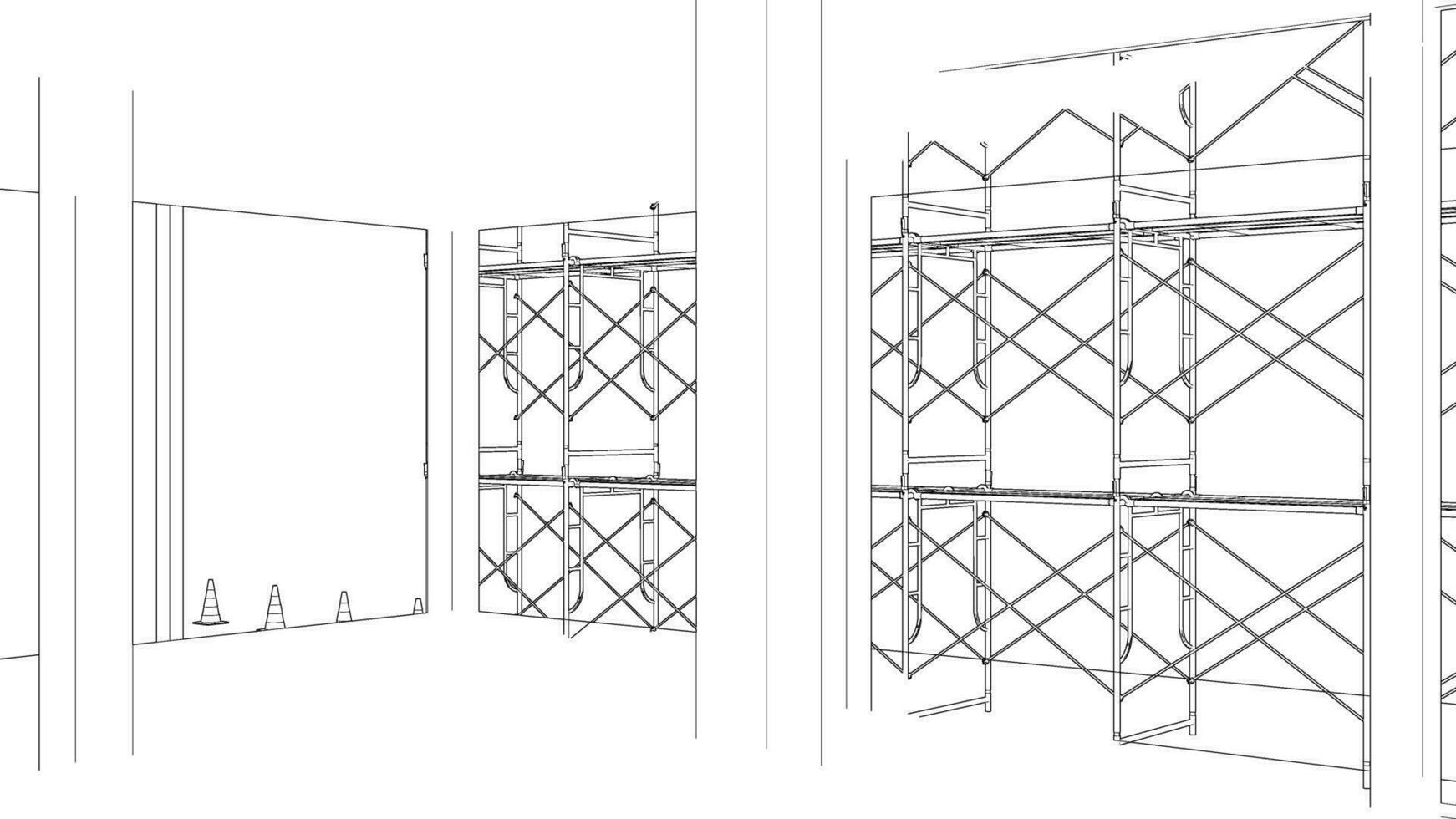 3D illustration of building and construction vector