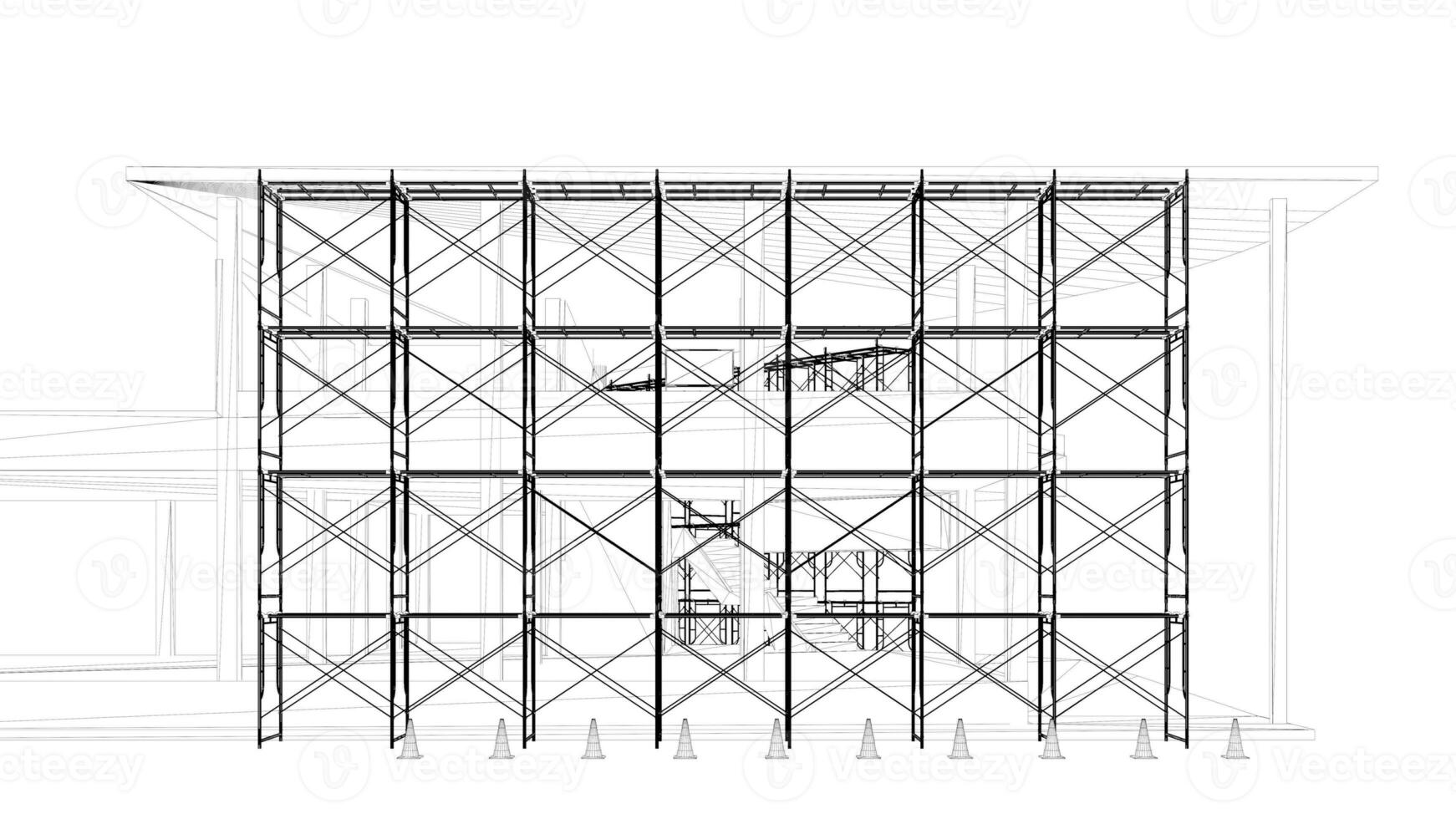 3d ilustración de edificio y construcción foto