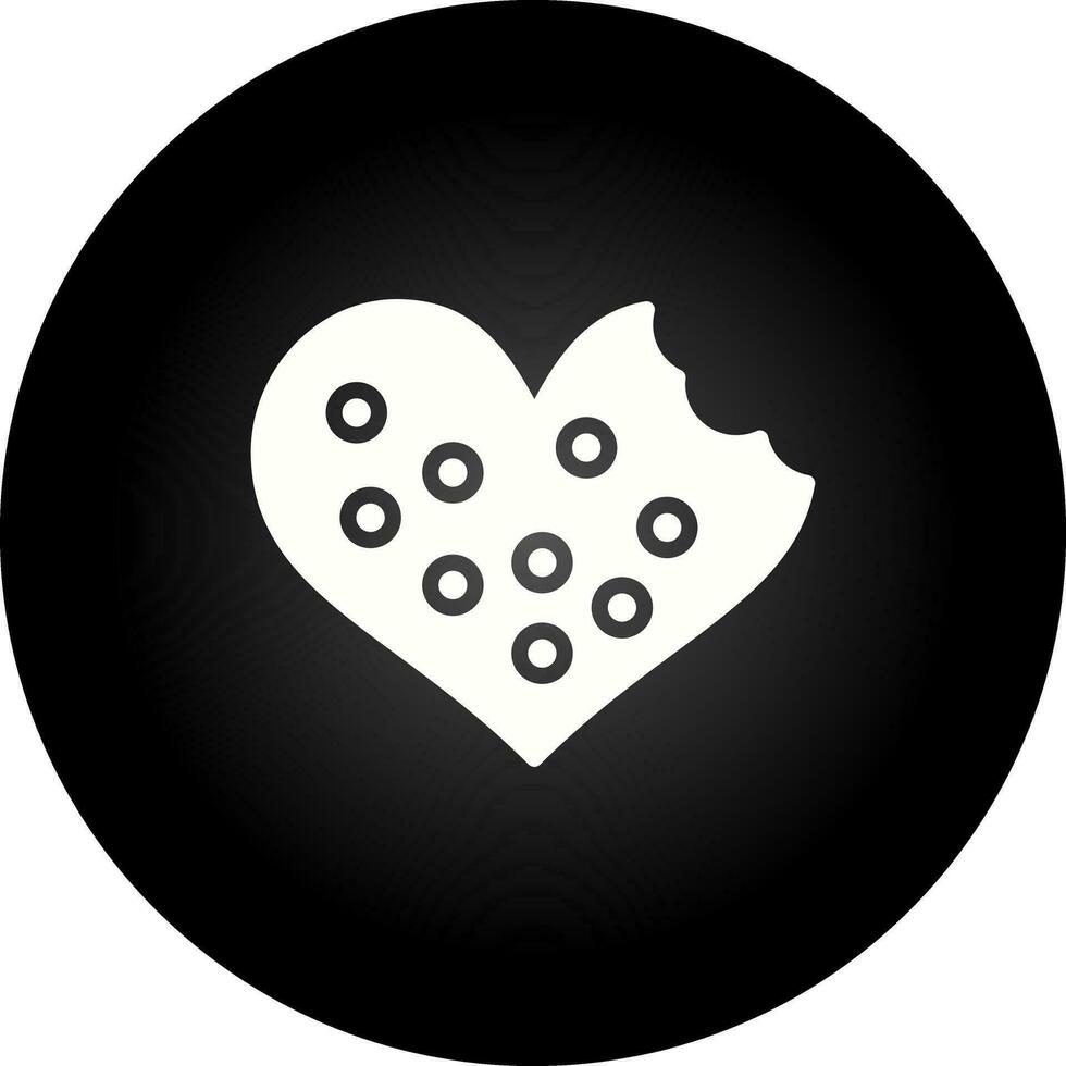 corazón conformado galletas vector icono