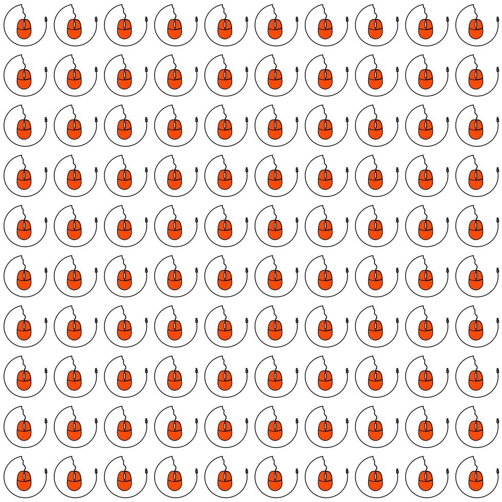 Elegant White and Orange Computer Mouse Pattern With USB Wire photo