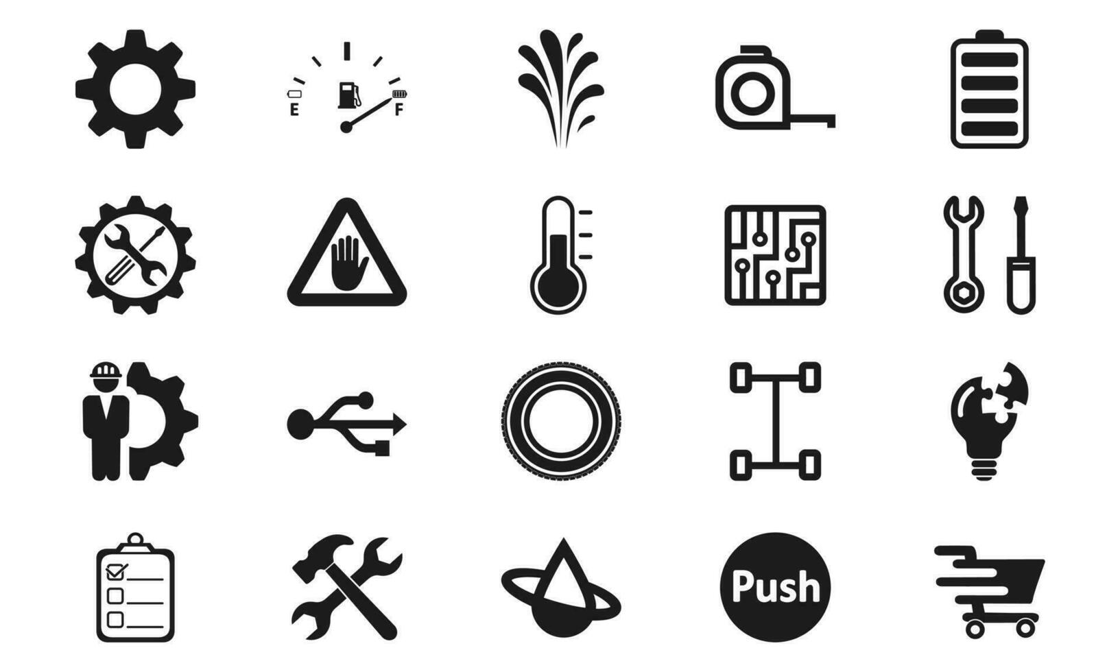 auto repair icon. solid glyph black style icon. vector