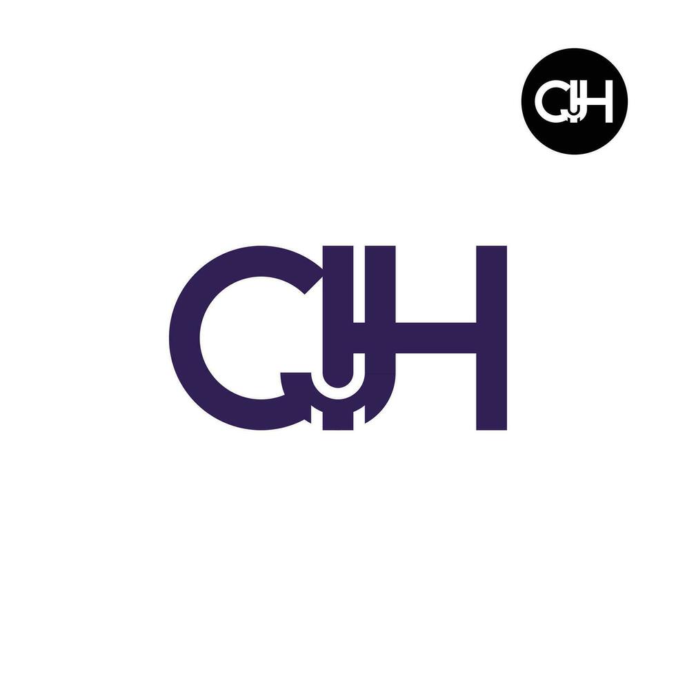 Letter CJH Monogram Logo Design vector