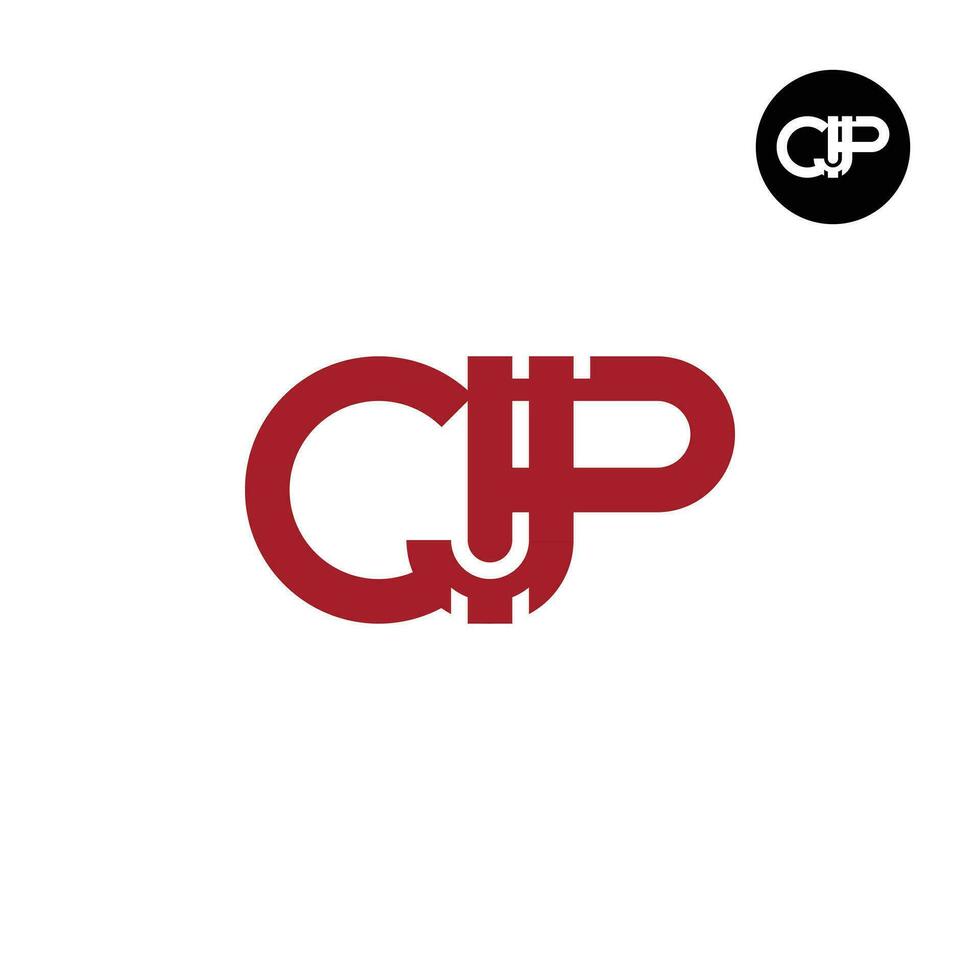letra cjp monograma logo diseño vector