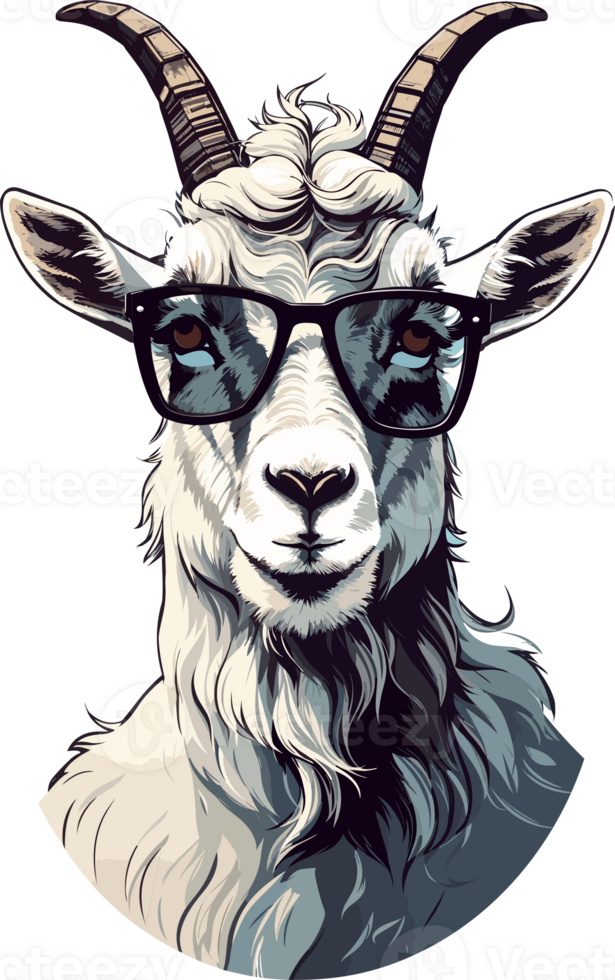 Goat Gaze Captivating Images of Mountain Goats in Eyewear AI Generative png