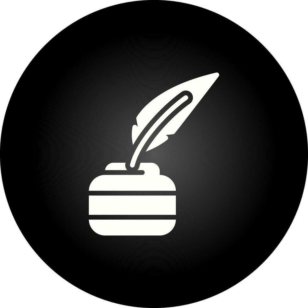 Quill pen with inkwell Vector Icon