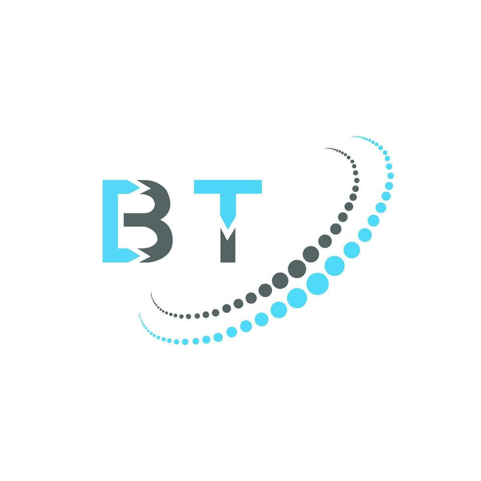 BT letter logo creative design. BT unique design. vector