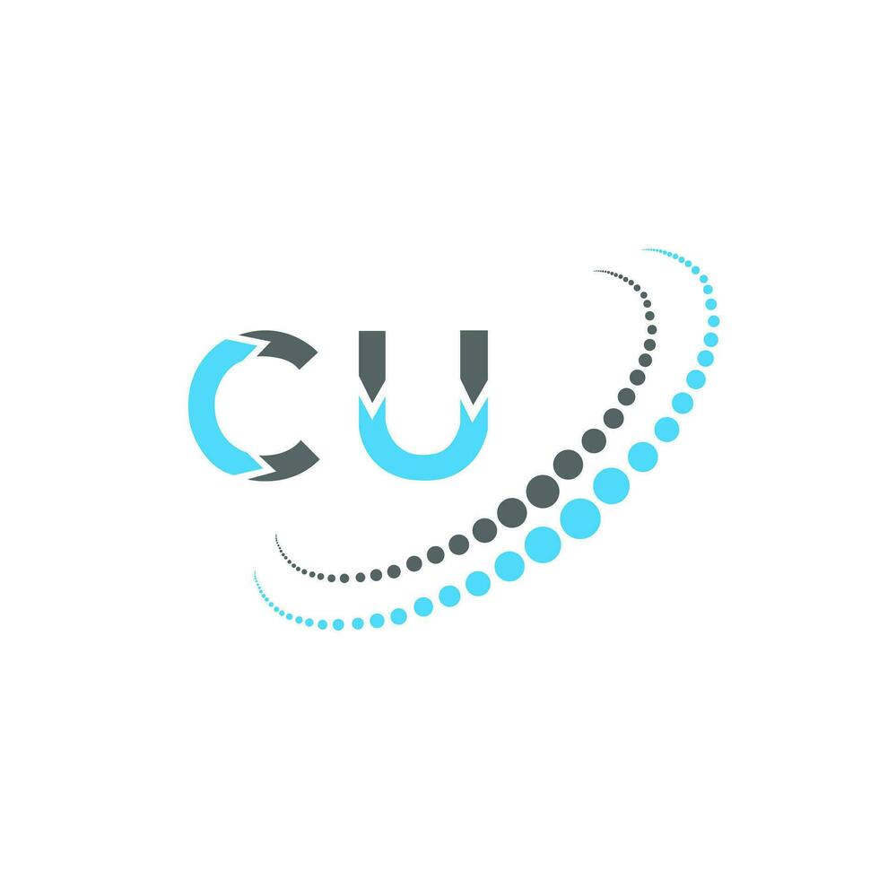 CU letter logo creative design. CU unique design. vector