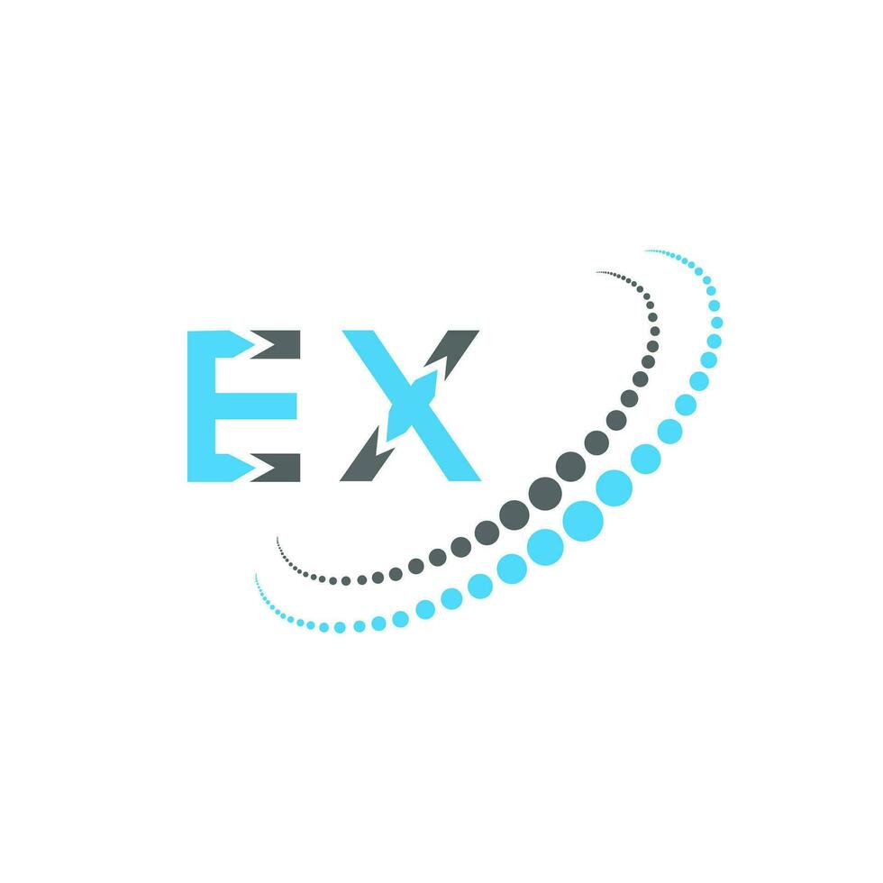 EX letter logo creative design. EX unique design. vector