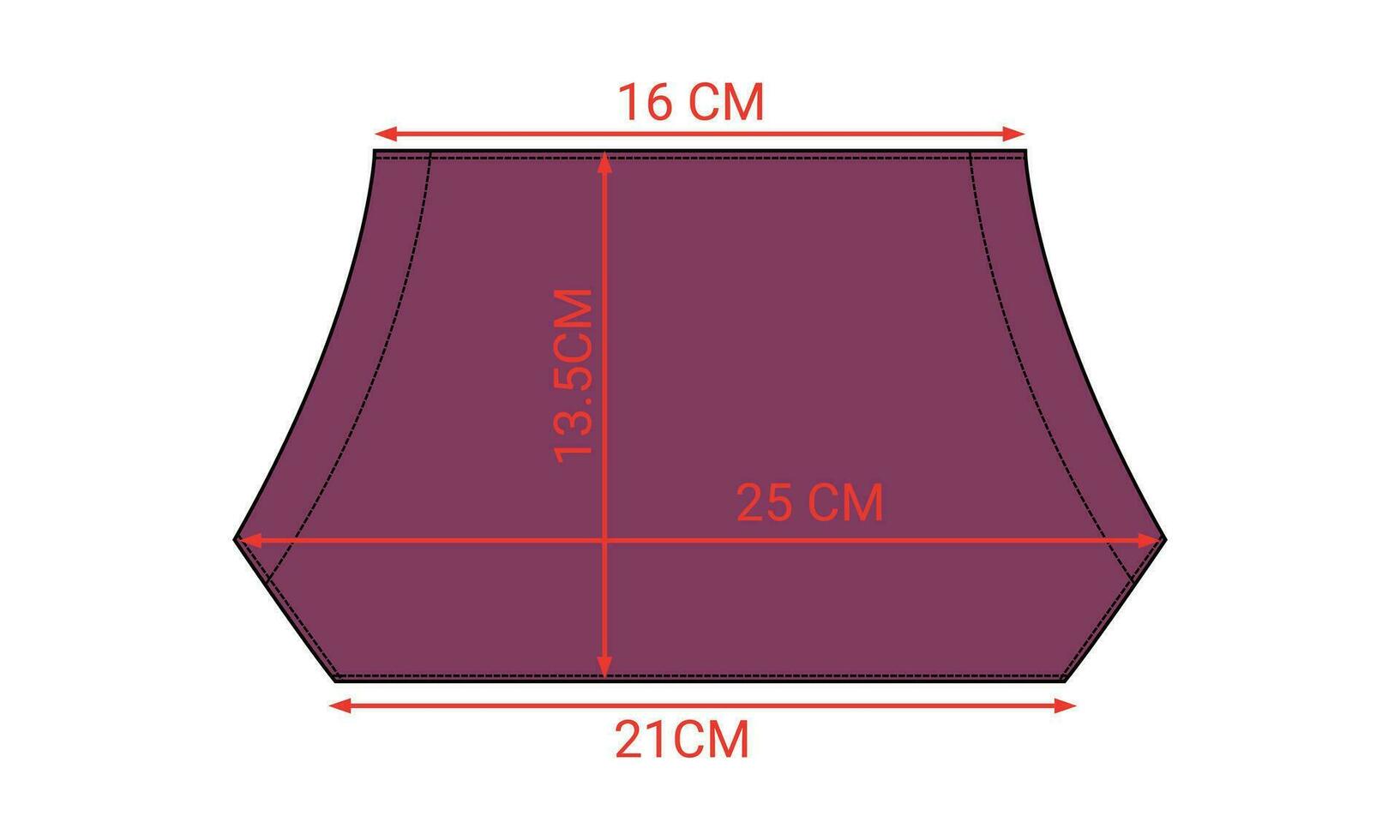 kangaroo pocket fashion flats with measurement details vector illustration template