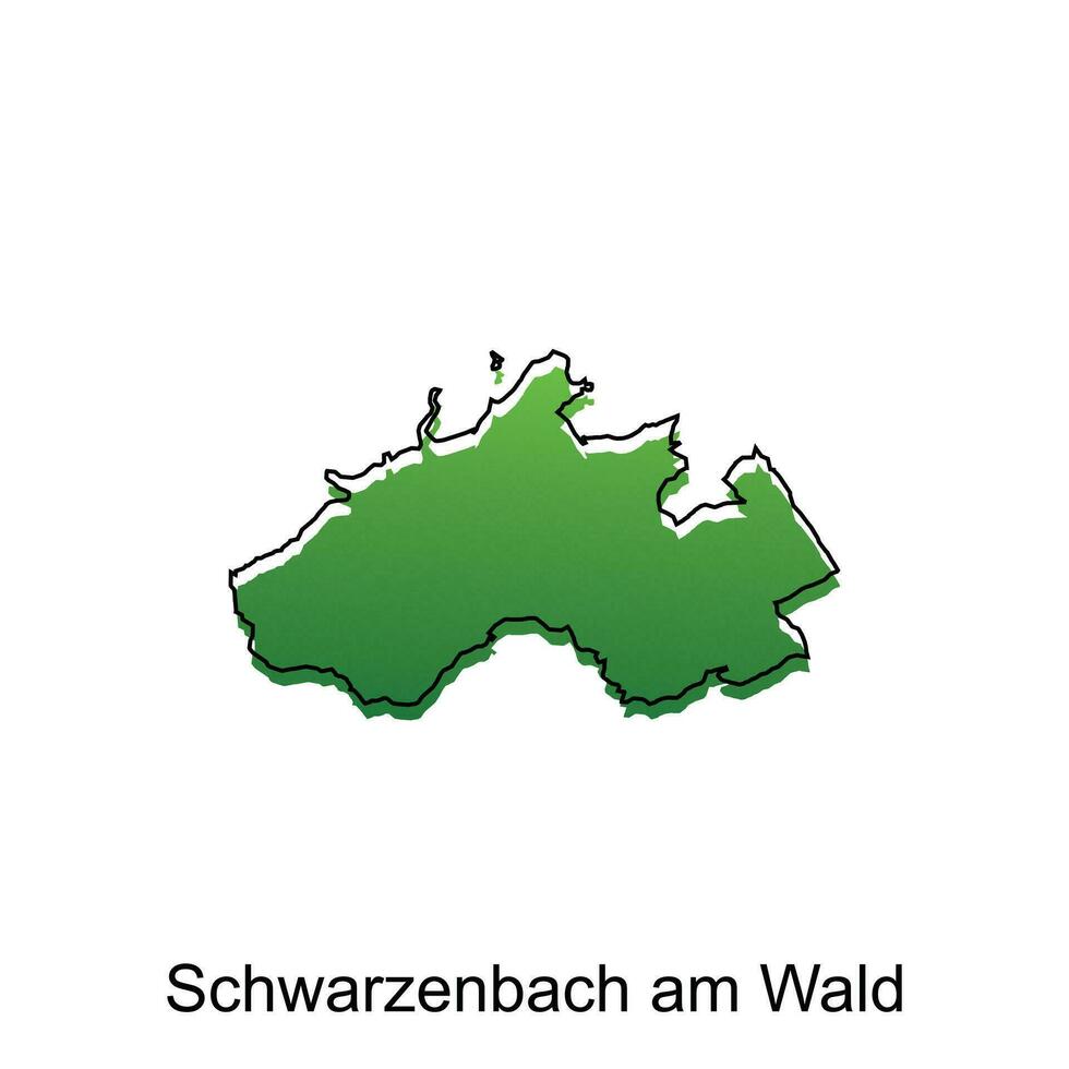 negro a.m Wald ciudad mapa ilustración. simplificado mapa de Alemania país vector diseño modelo