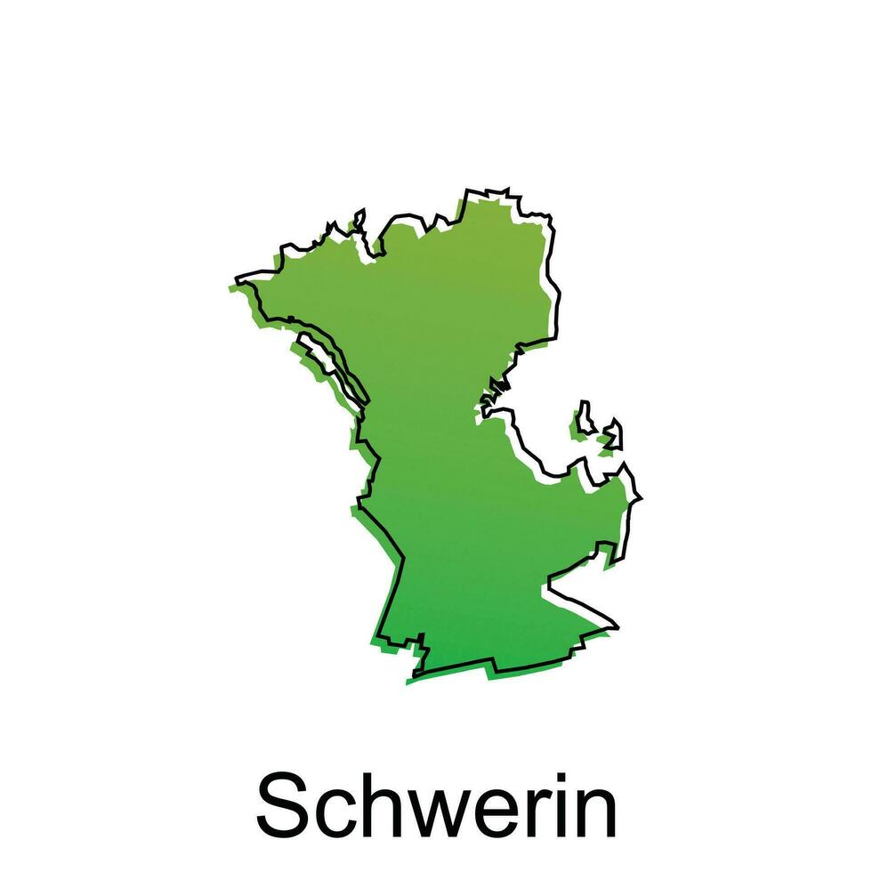 Schwerin ciudad mapa ilustración. simplificado mapa de Alemania país vector diseño modelo