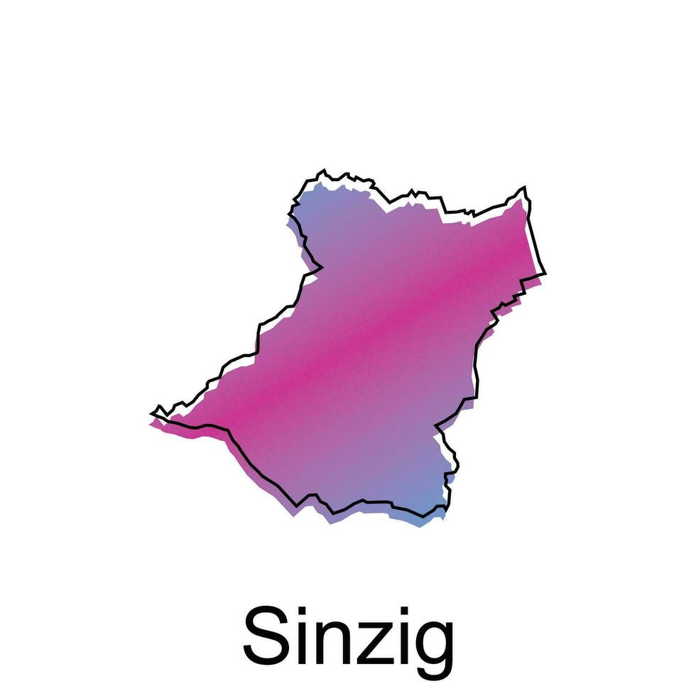 map City of Sinzig, World Map International vector design template