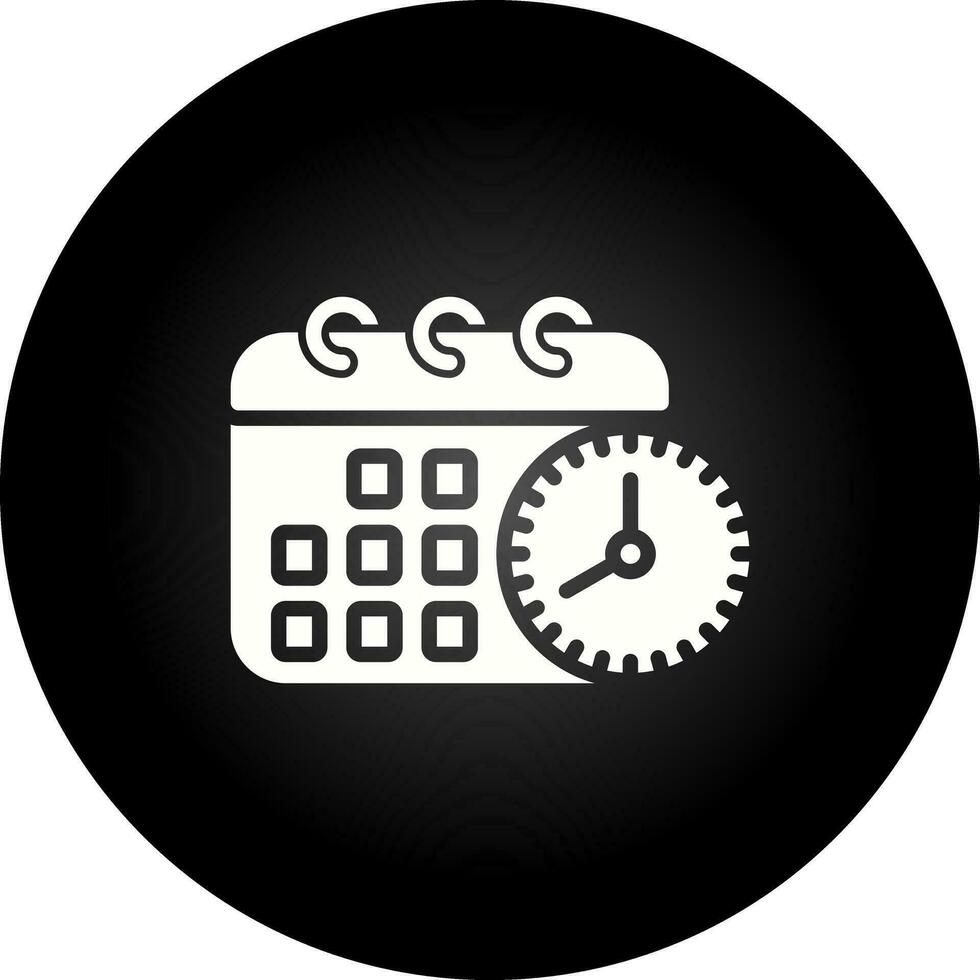 calendario con icono de vector de reloj