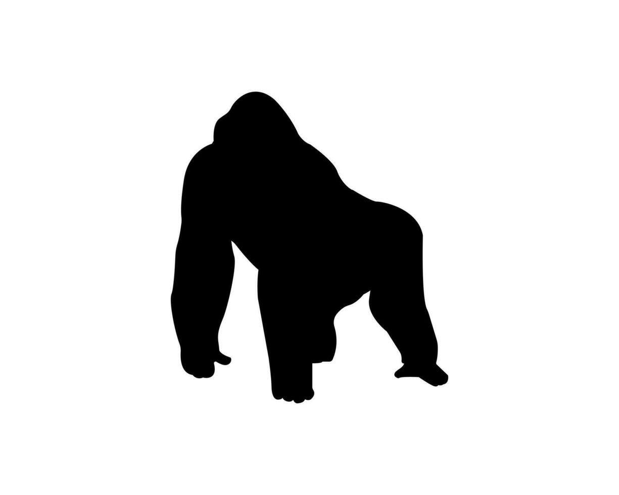 Gorilla silhouette icon illustration template for many purpose. Isolated on white background vector