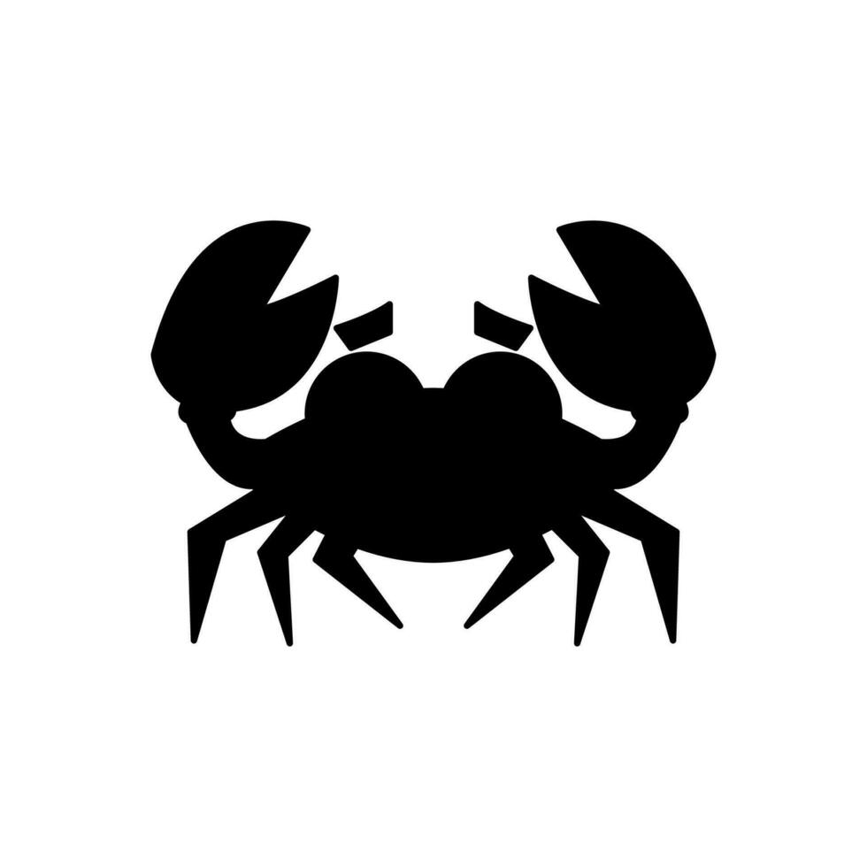 Crab silhouette icon illustration template for many purpose. Isolated on white background vector