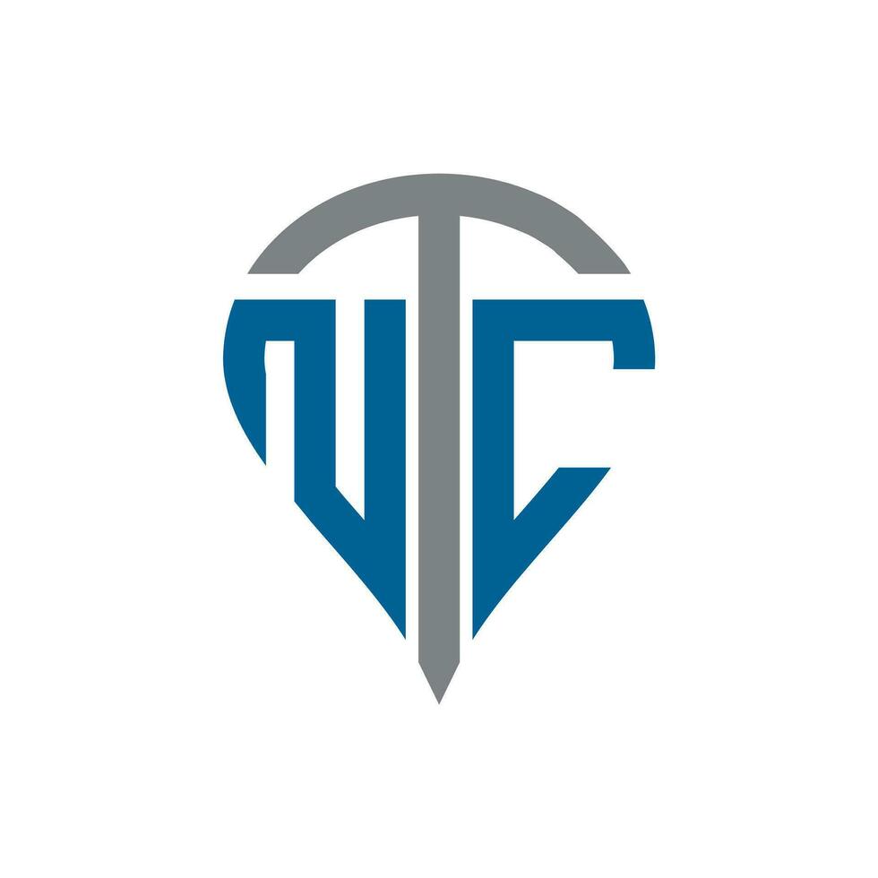 NTC letter logo design. NTC creative monogram initials letter logo concept. NTC Unique modern flat abstract vector letter logo design.