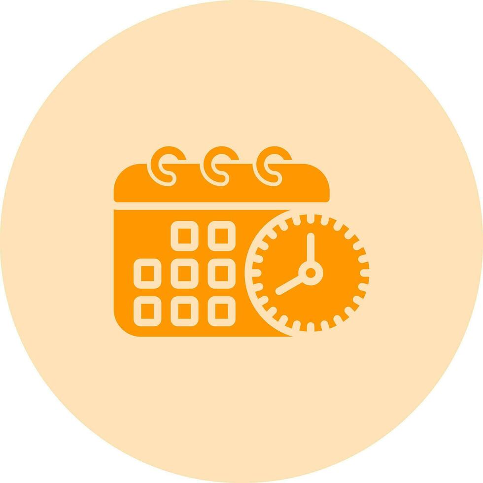 Calendar with clock Vector Icon