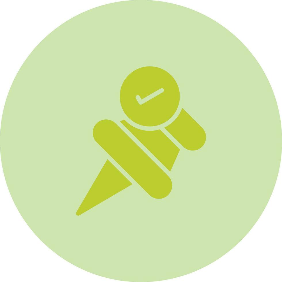 Pushpin with checkmark Vector Icon