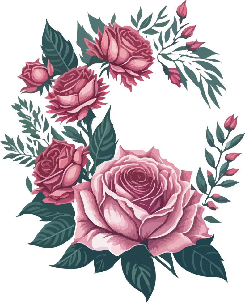 A Rose Flower Clip Art Illustration AI Generative png