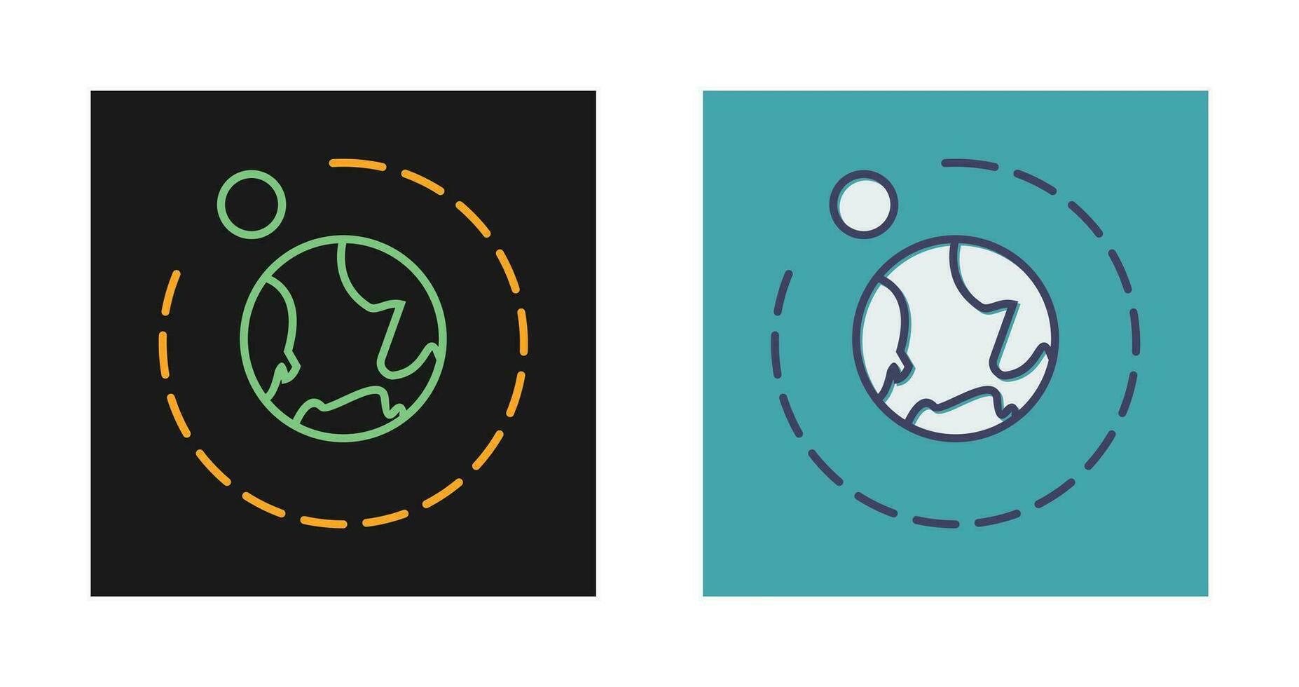 Moons Orbiitting Earth Vector Icon