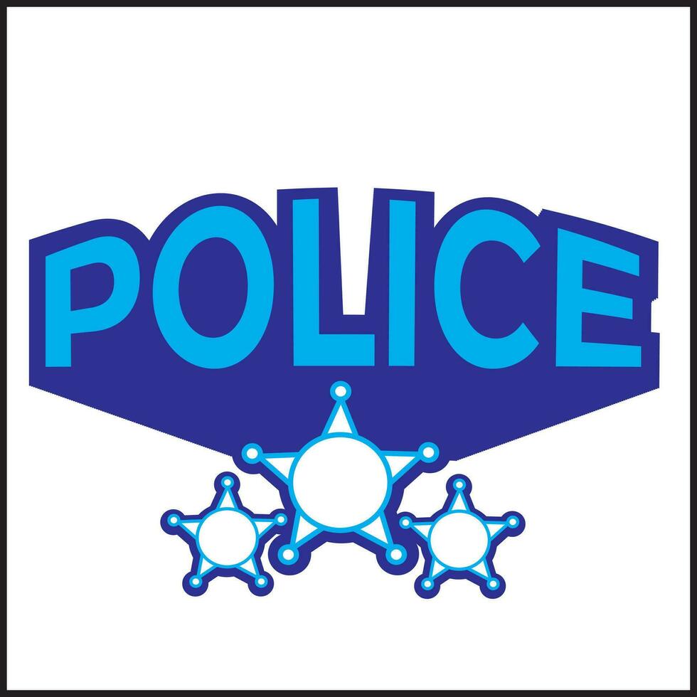 policía logo vector diseño con policía Insignia en azul color. adecuado para logo, póster, sitio web, plantilla, icono, camiseta diseño, pegatina, concepto, compañía, anuncio publicitario.