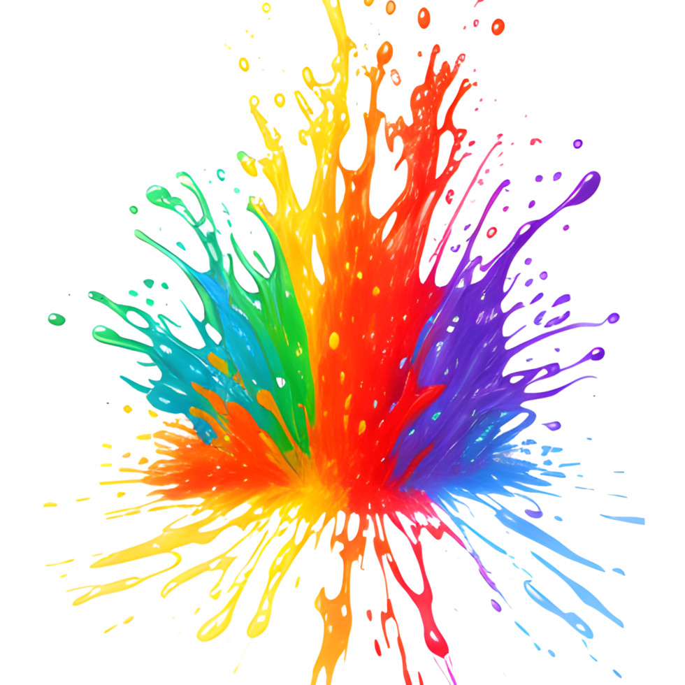 Colorful Splashes Transparent Ai Generative Background png