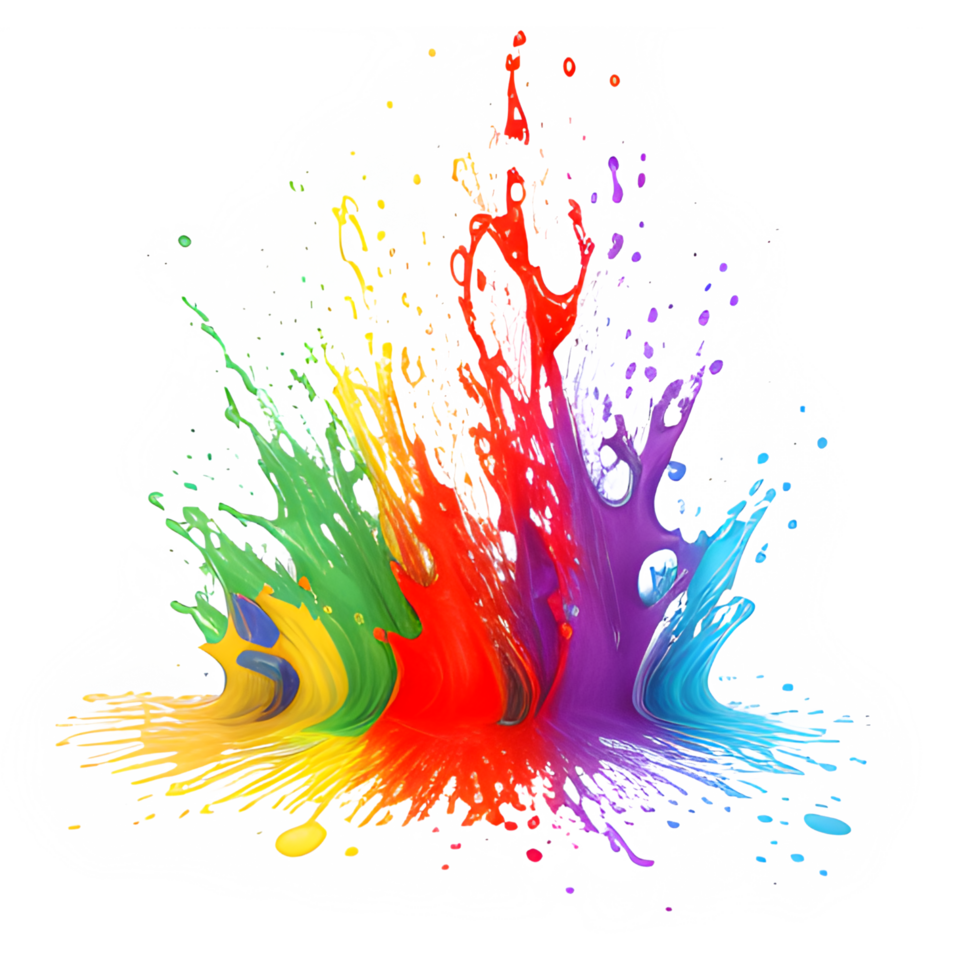 vistoso salpicaduras transparente ai generativo antecedentes png