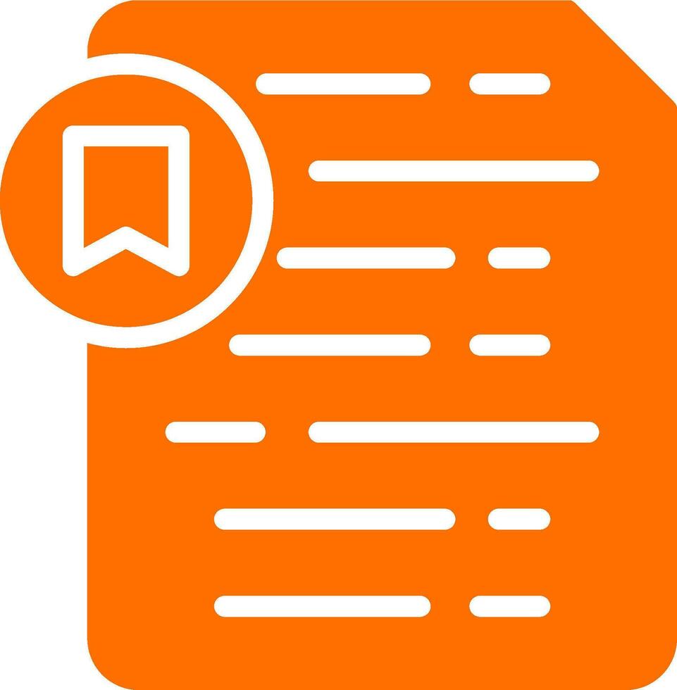 Document Insert Bookmark Vector Icon