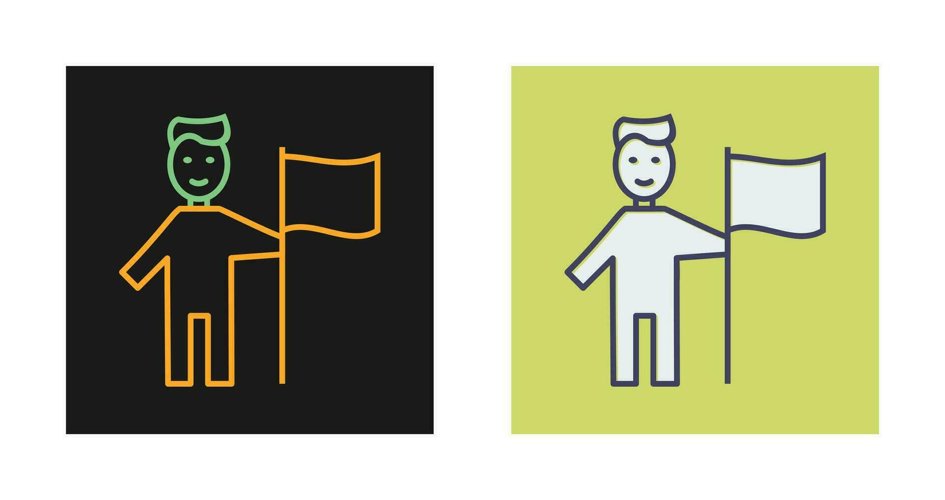 Man setting Flag Vector Icon
