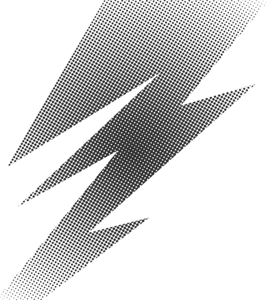 halftone lightning bolt vector