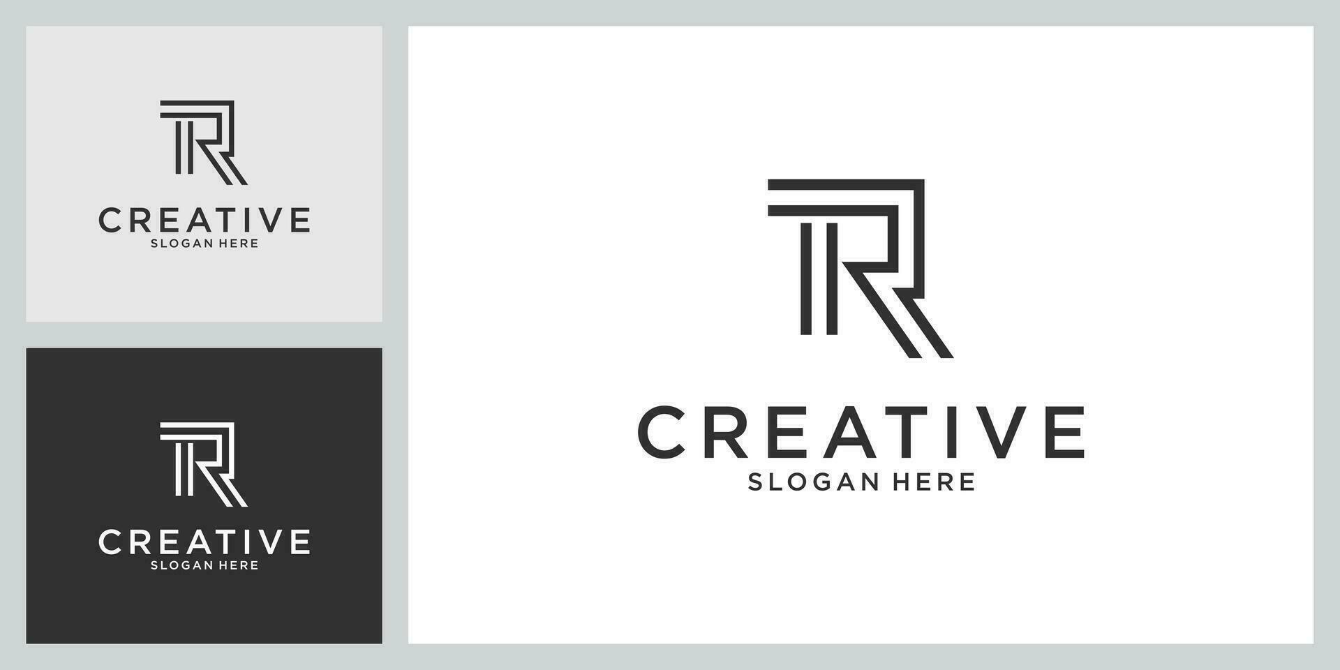 TR or RT initial letter logo design vector. vector