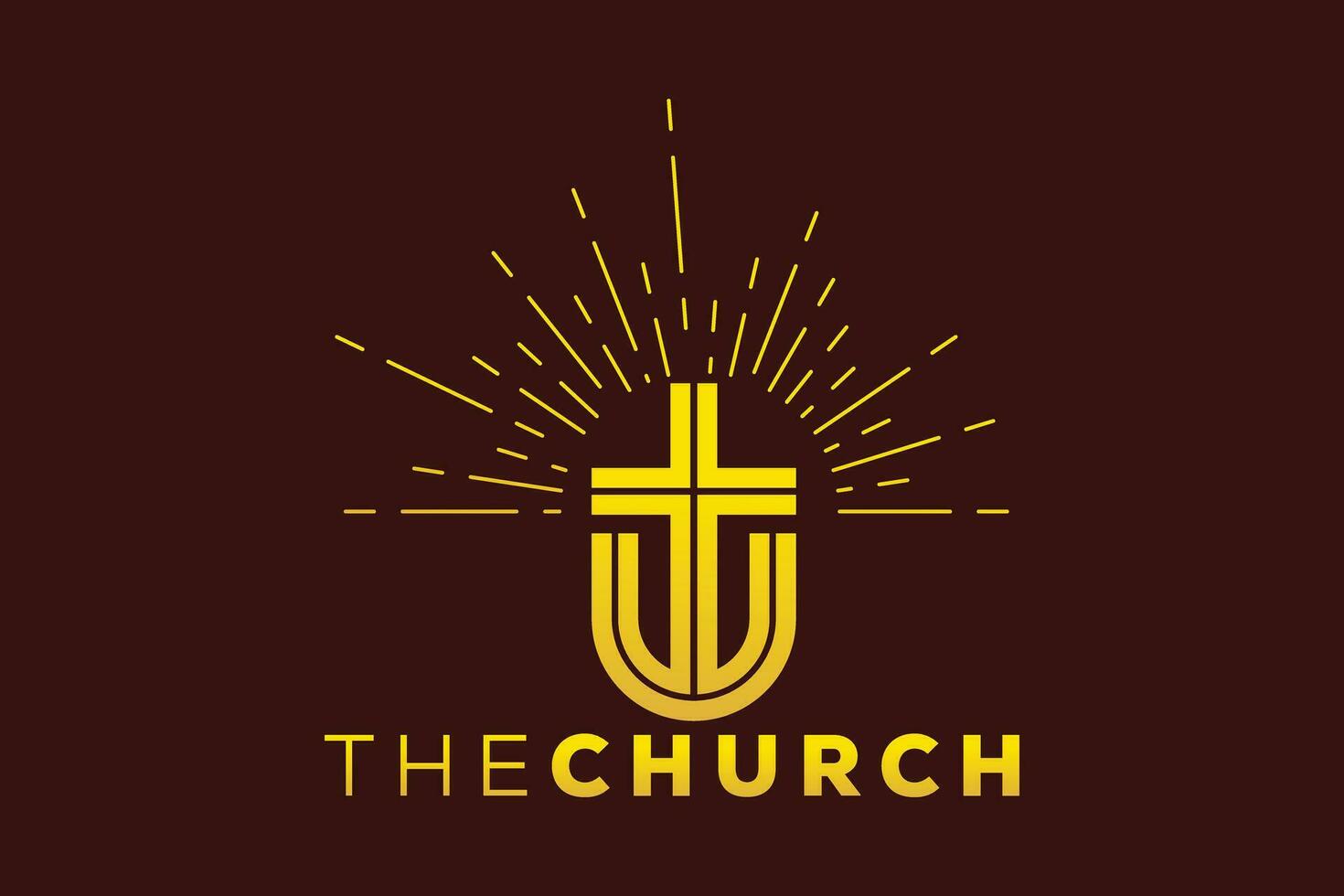 Trendy and Professional letter U church sign Christian and peaceful vector logo design