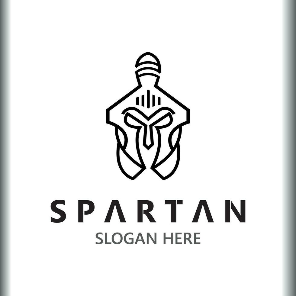 Spartan Helmet Warrior Logo template. spartan flat design vector