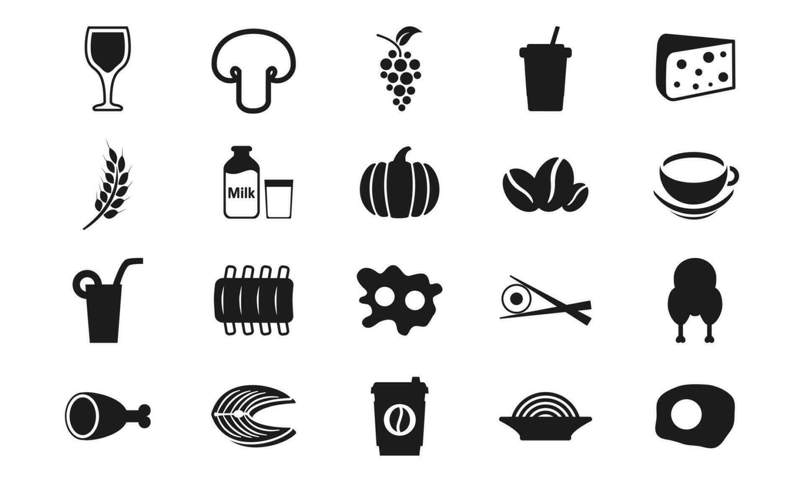 set icon food and drink, vector illustration